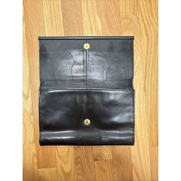 Pre-Owned Vintage Swan‎ Original Black Leather Clutch